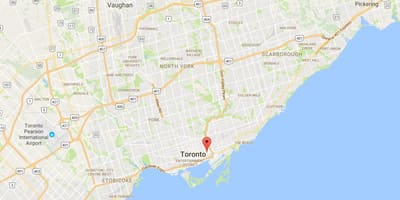 Mapa miasta корктаун dzielnica Toronto
