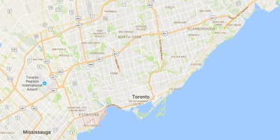 Mapa Мимико dzielnica Toronto