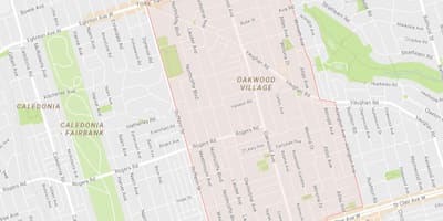 Mapa Gaj–Vaughan dzielnicy Toronto