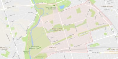 Mapa Рокклифф–Smith dzielnicy Toronto