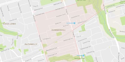 Mapa Саммерхилл dzielnicy Toronto