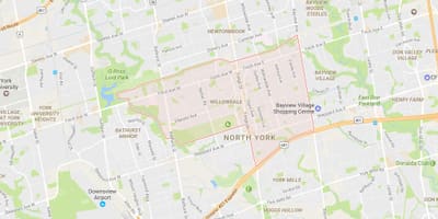 Mapa Уиллоудейл dzielnicy Toronto
