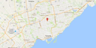 Mapa Уонлесс dzielnicy Toronto