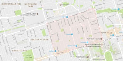 Mapa w załączniku dzielnicy Toronto