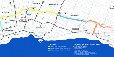 Mapa Toronto autostrady 407