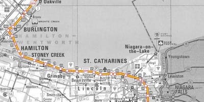 Mapa Toronto autostrady królowej Elżbiety drogę