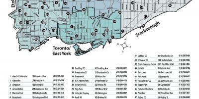 Mapa odkryte baseny Toronto