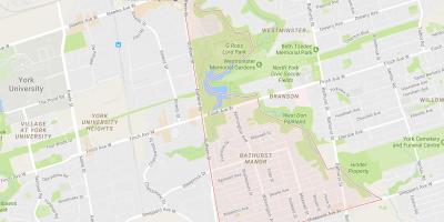 Mapa Bathurst okolicy Dwór Toronto