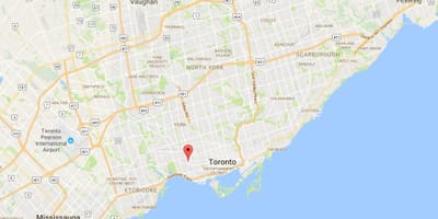 Mapa Броктоне dzielnicy Toronto