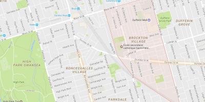 Mapa Brockton (massachusetts Village dzielnicy Toronto
