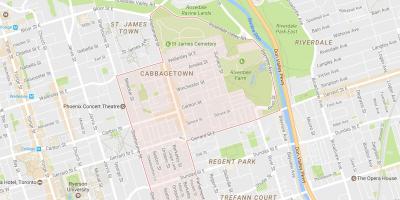 Mapa Cabbagetown dzielnicy Toronto