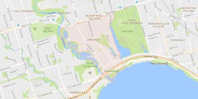 Mapa Swansea dzielnicy Toronto