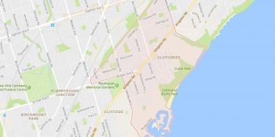 Mapa Cliffcrest dzielnicy Toronto