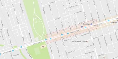 Mapa Corso Италиа dzielnicy Toronto