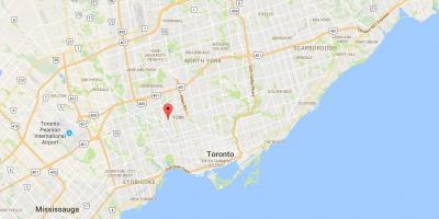 Mapa Eglinton zachodnim rejonie Toronto