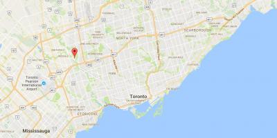 Mapa Wiązy dzielnica Toronto