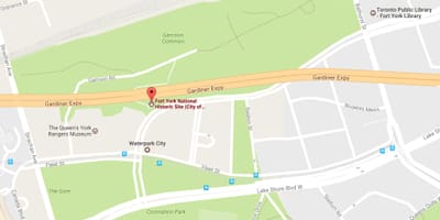 Mapa Fort York dzielnicy Toronto