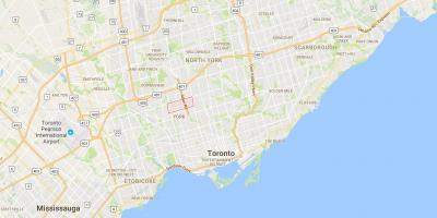 Mapa Glen Park dzielnica Toronto