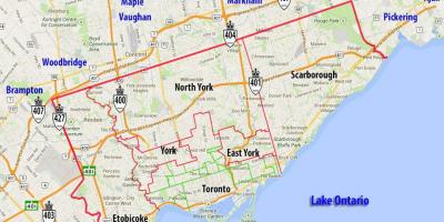 Mapa gmin w Toronto
