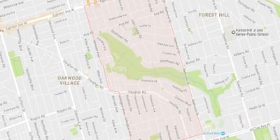 Mapa Hobie–Cedarvale dzielnicy Toronto