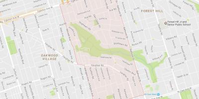 Mapa Hobie–Cedarvale dzielnicy Toronto