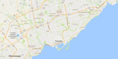 Mapa Bayview dzielnicy Toronto