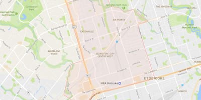 Mapa Londynu-centrum Zachodniej części dzielnicy Toronto