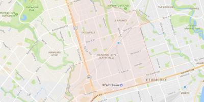 Mapa Londynu-centrum Zachodniej części dzielnicy Toronto