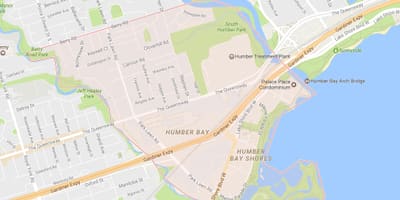 Mapę w stonegate-Queensway dzielnicy Toronto