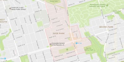 Mapa Deer Park W Toronto