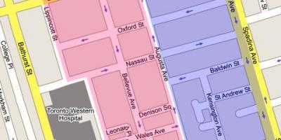 Mapa miasta Kensington market w Toronto 