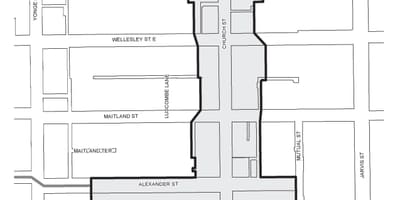 Mapa Kościół-Уэлсли wieś doskonalenia biznes-Toronto
