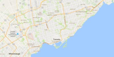 Mapa Księżniczka ogrody dzielnica Toronto