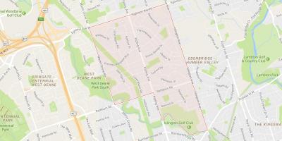 Mapa Księżniczka dzielnicy ogrody Toronto
