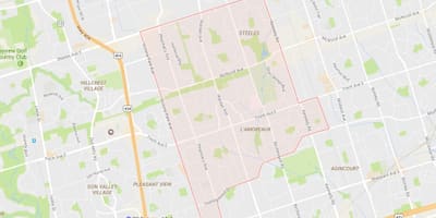 Mapa L Amoreaux dzielnicy Toronto