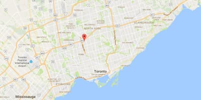 Mapa Lawrence Dwór rejon Toronto