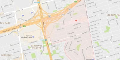 Mapa Lawrence okolicy dworu Toronto