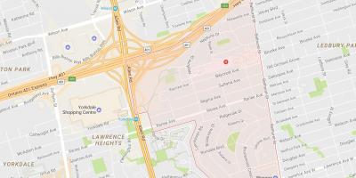 Mapa Lawrence okolicy dworu Toronto
