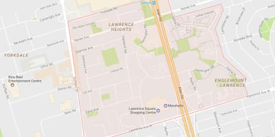 Mapa Lawrence wysokości okolicy Toronto