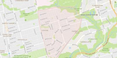 Mapa Leaside dzielnicy Toronto