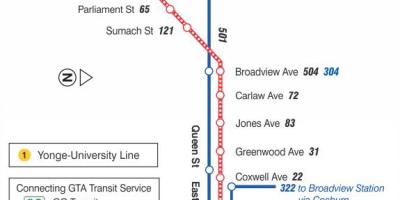 Mapa tramwajową linię 503 Kingston Road