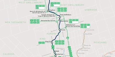 Mapa linii Barry idą tranzytem