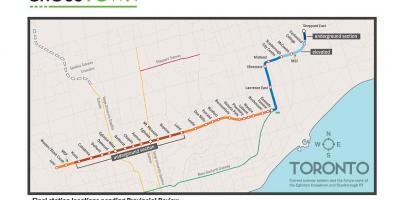 Mapa Toronto 5 linii metra Eglinton