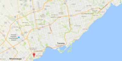 Mapa Long Branch dzielnica Toronto