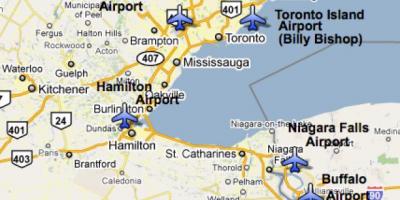 Mapa lotniska w pobliżu Toronto