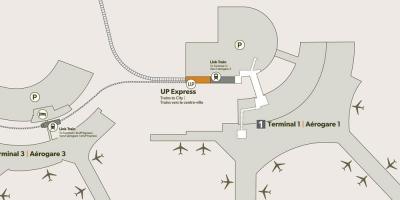 Mapa stacji kolejowej port lotniczy toronto-lester b. Pearson 