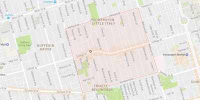 Mapa mała Włochy w okolicy Toronto
