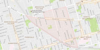 Mapa mała Portugalia dzielnicy Toronto