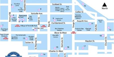Mapa metra Блур-Yorkville
