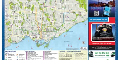 Mapa turystyczna w Toronto
